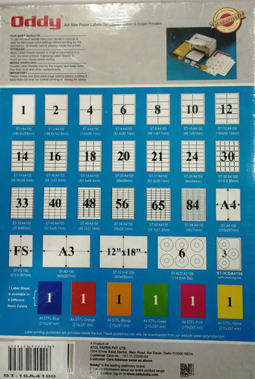 Picture of Oddy A4 Label Sheets